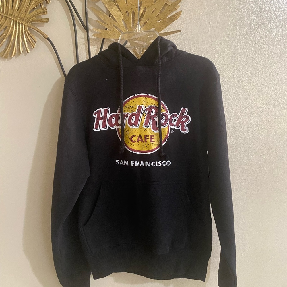 Hard Rock Cafe Black and Gold Men's Sweater